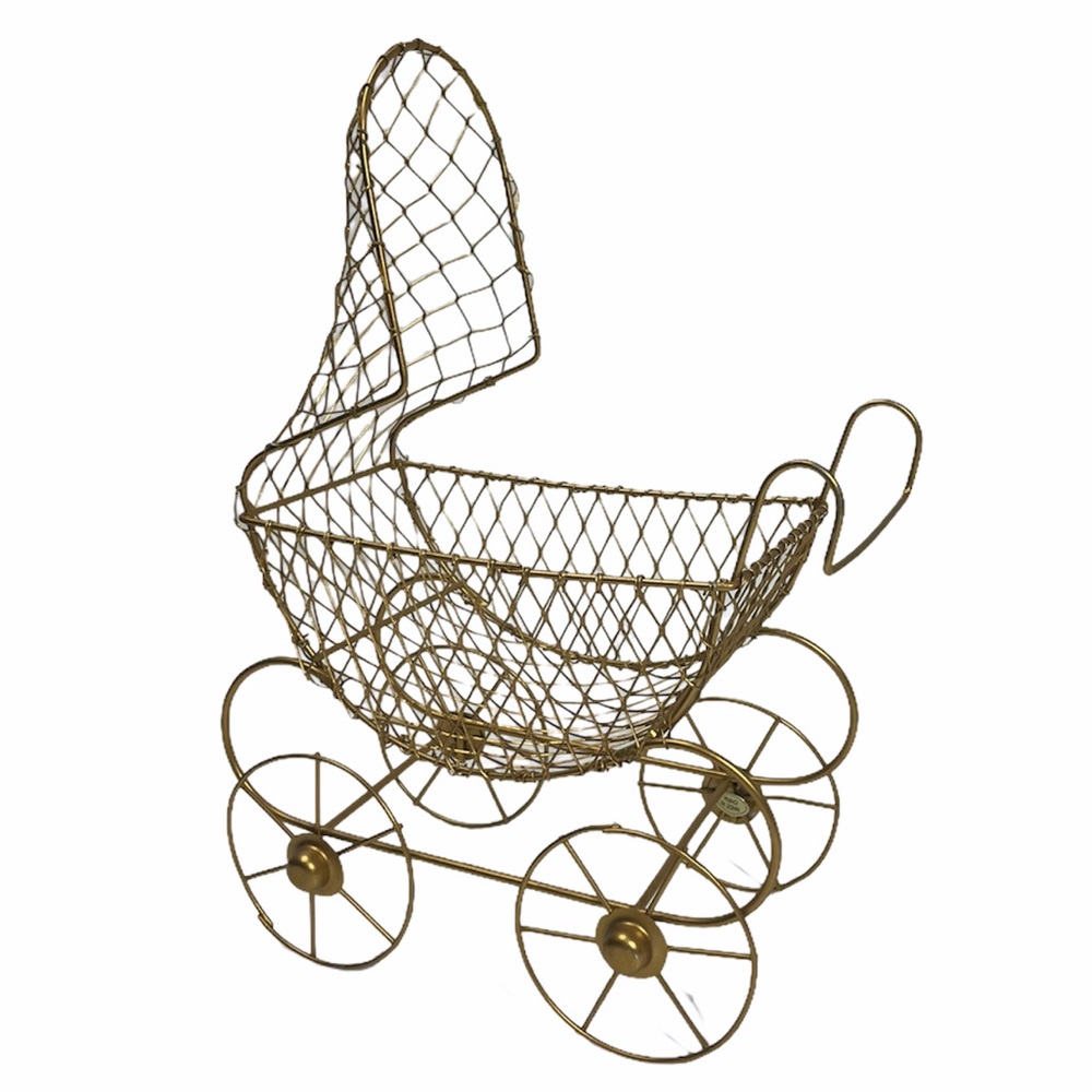 Victorian Antique Reproduction Doll Carriage Handmade Hand Crafted Metal Pram - Picture 12 of 14